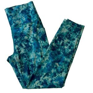Athleta Girl High Rise Chit Chat Blue Tie Dye Tight Leggings Size S